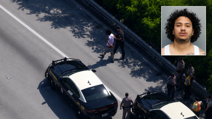 Imagem de capa da matéria: Motorista é preso após fugir de policiais e bater em vários carros na I-95