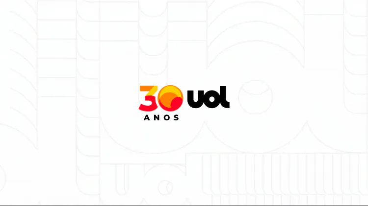 Logo comemorativo de 30 anos de uma empresa de comunicação digital em português