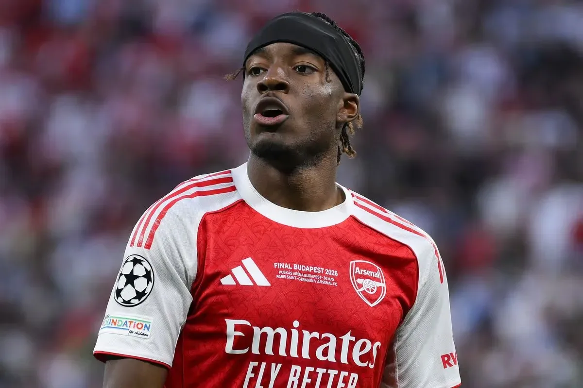 Madueke durante a final da Champions League de 2026