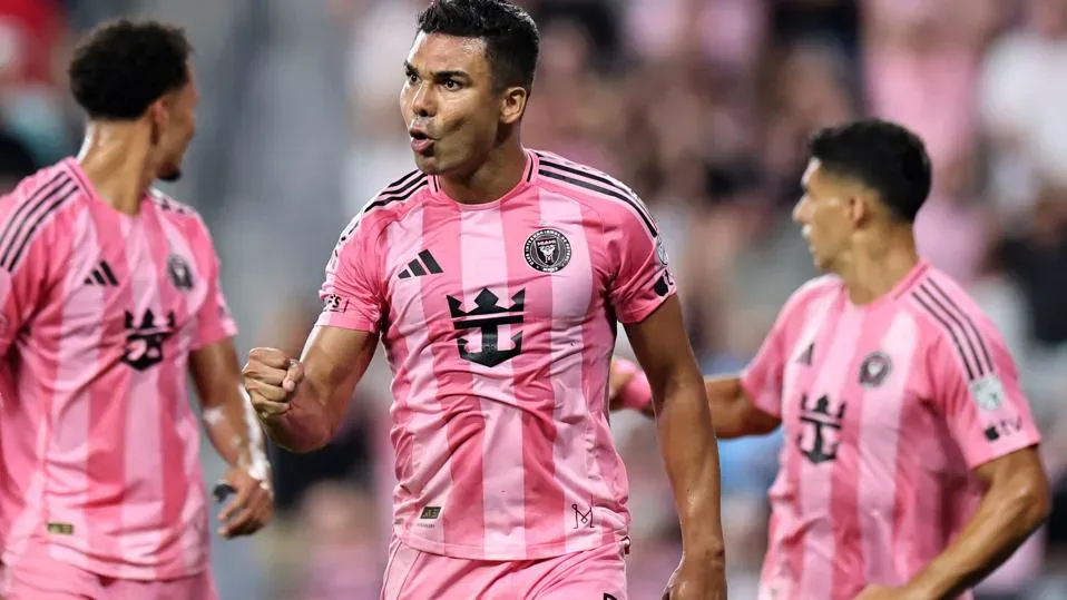 Jogador de Inter Miami comemora gol marcado durante partida da MLS contra Montreal no estádio em Miami