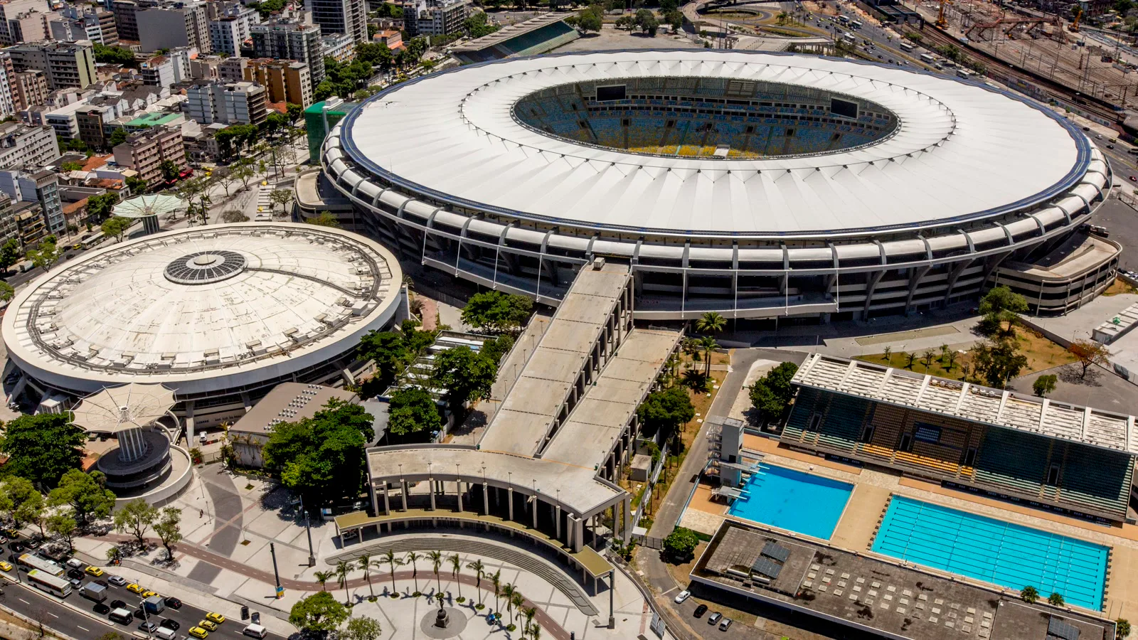 Vista aérea do Maracanã, no Rio de Janeiro, em fevereiro de 2014