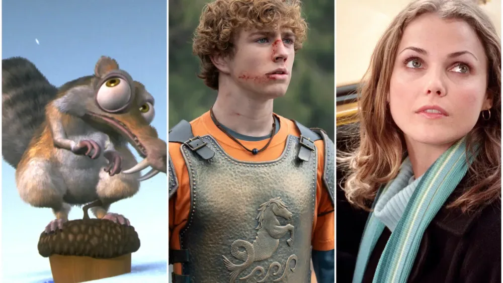 Personagens e cenas de filmes e séries que chegam ao catálogo de streaming, incluindo a franquia de animação sobre animais da era glacial, adaptação de aventura juvenil e produções de drama televisivo