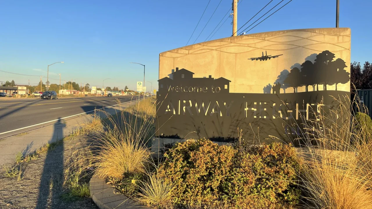 Placa de boas-vindas de Airway Heights, cidade perto de Spokane, no estado de Washington, em outubro de 2022 (imagem de arquivo)