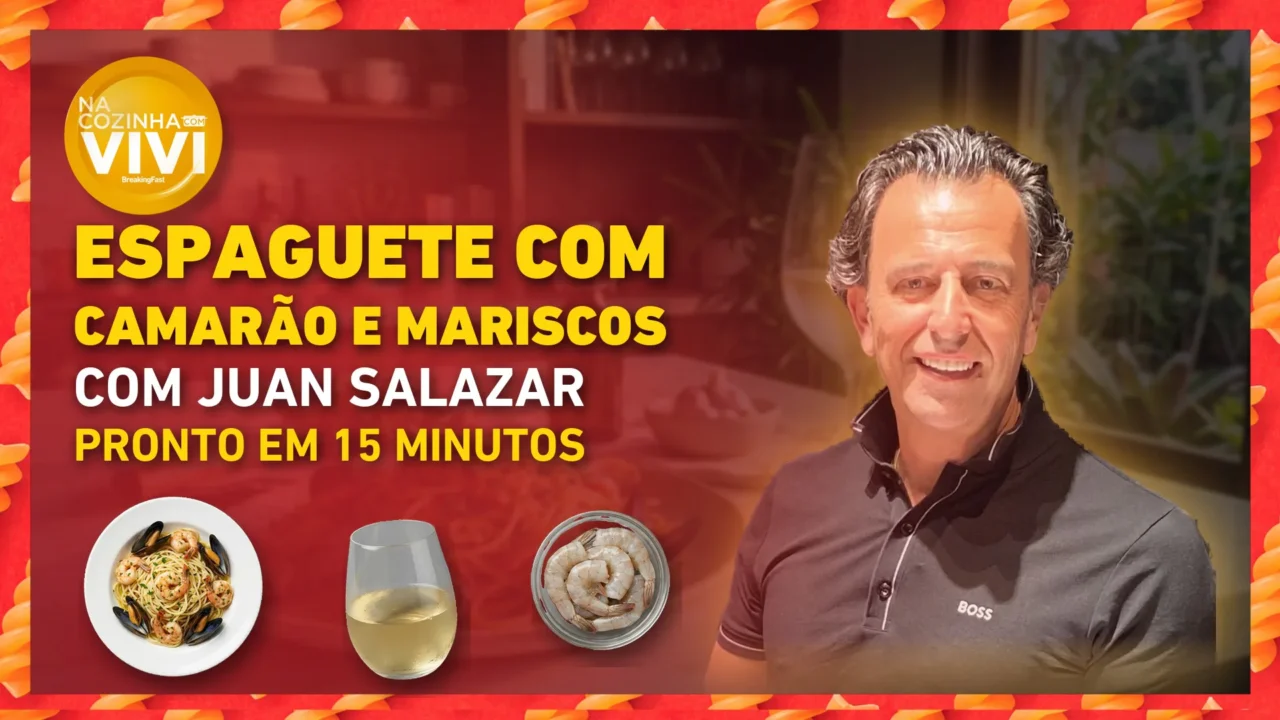 Espaguete com camarão e mariscos: o macarrão rápido de Juan Salazar (thumb do corte do Breaking Fast)