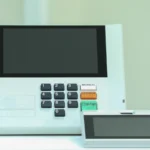 Urna eletrônica brasileira modelo UE2020, usada nas eleições do Brasil, sobre uma mesa, em foto de divulgação do TSE