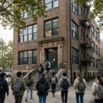 Estudantes chegam a uma escola pública de Nova York: desde o ataque de 7 de outubro de 2023, milhares de famílias judias têm deixado a rede pública em direção a yeshivas e escolas judaicas.