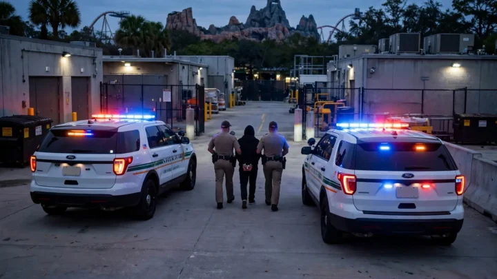 Oficiais de segurança realizam prisão nos bastidores do Walt Disney World durante operação contra predadores sexuais de menores
